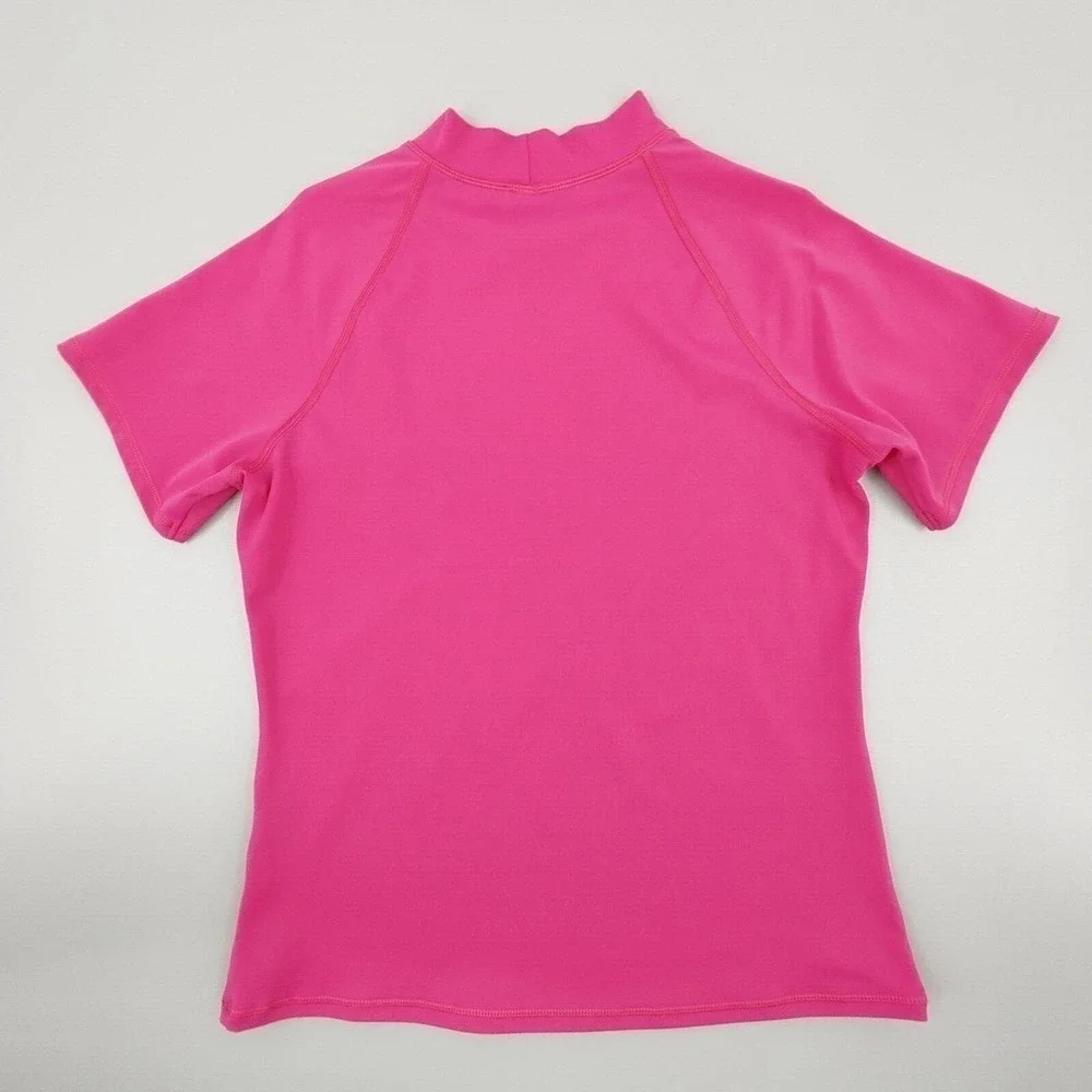 Lands End Rash Guard Shirt Girls Large Hot Pink Heart‎ Popsicle Print Lined Swim